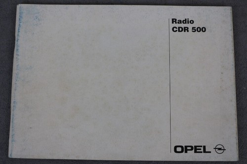 Opel radio cdr 500 - 500, manuale