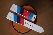 Cinturino Panerai PAM Officine bianco fatto a mano taglia 24 (o qualsiasi misura 22 24 26 27)