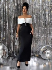 Maxi abito bianco e nero