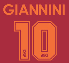 Maglia Roma Giannini Nome Calcio Numero Lettera Calore Calcio 1995 Maglia Asics
