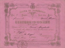 LETTERA D'ONORE DI 1°