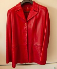 Giacca in pelle donna color rosso-Taglia 44
