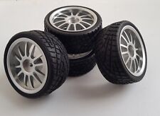 Cerchi in lega e pneumatici 1/10 RC auto su strada/rally/touring x4 12 raggi argento