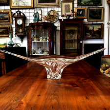 GRANDE VASO SCULTURA VETRO MURANO TRASPARENTE BOWL DISH SPLASH GLASS MID-CENTURY