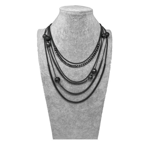 Collana lunga catena palline - collana,