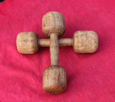 Coppia Di Manubri In Legno Fatti A Mano Vintage Per Donne Decorativi W542