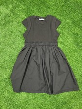 Abito Mayoral bambina 12 grigio a costine maglia corpetto elastico in vita cappuccio manica skater