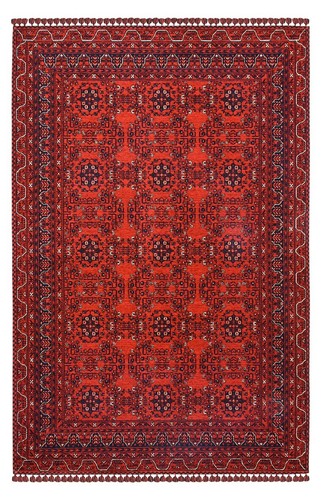 Tappeto rosso afgano lavabile