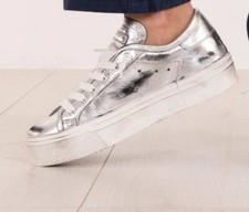 Sneakers Philippe Model Prsx Haute Pelle Laminata Argento