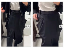 Gonna nera drappeggiata - , con