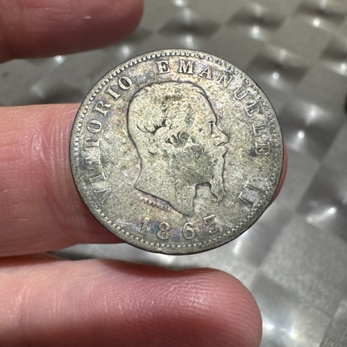 Moneta lira 1863 emanuele ii - 1,