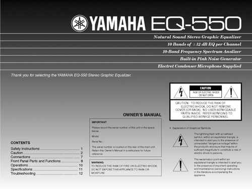 Yamaha 550 equalizzatore - yamaha,