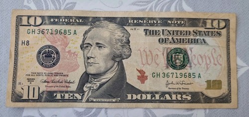 Banconota dollari hamilton - banconota, 10