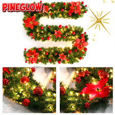 GHIRLANDA NATALIZIA 2.7M CON LUCI LED, DECORAZIONE CASA CAMINO SCALE