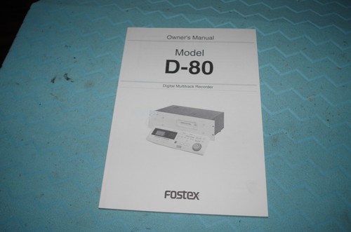 Manuale fostex d80 - fostex,