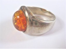 Anello Argento 925 Con Ambra