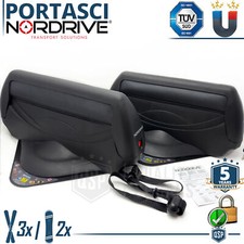 PORTASCI MAGNETICO Tetto Auto NORDRIVE NERO 3 PAIA di Sci 2 Snowboard OMOLOGATO