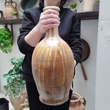 ANTICO VASO PUGLIESE IN TERRACOTTA GROTTAGLIE DEL 700 H=45cm ORCIO FIASCO CAPASA