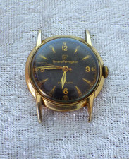 Orologio Girard-Perregaux Gyromatic riempimento oro 10K FUNZIONA vintage automatico quadrante nero