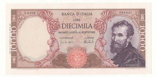 10000 lire michelangelo decr - lire,