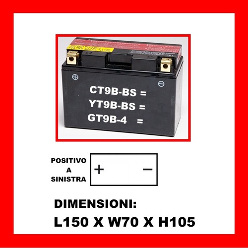 Batteria moto 12v - moto, ct9b/bs