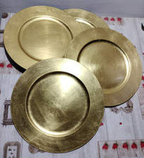 Set 4 sotto piatti decorativi grande 33 cm da tavola con sottopiatti deco dorati
