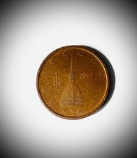 Moneta 2 centesimi Euro 2002 La Mole Antonelliana Torino rara