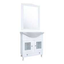 Mobile Bagno 75 cm da terra Composizione con Lavabo e Specchio