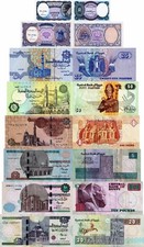 EGITTO - Egypt Lotto 8 banconote 5p/10p/25p/50p/1/5/10/20 pounds FDS - UNC