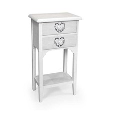 VINCY CASSETTIERA CON DECORO CUORE A 2 CASSETTI E RIPIANO INFERIORE 37X27XH69 CM