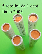 Lotto compost.da 5 rotolini 1 cent Italia 2005 originali FDC con date leggibili.