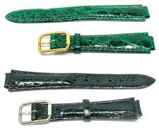 Cinturino in coccodrillo philip watch nero o verde vintage crocodile veritable