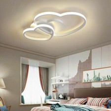 Lampadario a soffitto led doppio cuore moderno plafoniera lampada luce bianca 