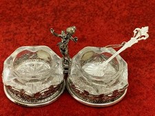 Saliera in metallo argentato