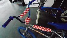 SET PASTIGLIE BMX BICI PERSONALIZZATE STELO MANUBRIO TUBO SUPERIORE PASTIGLIE BICI VINTAGE A SCACCHI