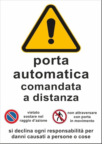 Porta automatica cartello - cartello, in