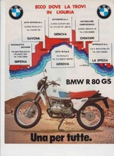 advertising Pubblicità -MOTO BMW R 80 GS -1981 ENDURO EPOCA MOTO VINTAGE