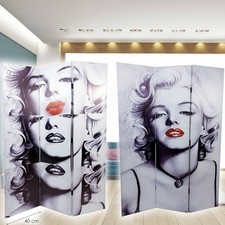 PARAVENTO SEPARE DIVISORIO CON 3 PANNELLI 180X120CM STAMPA F R MARILYN MONROE