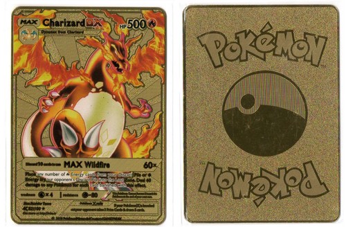 Carta charizard gold metal - charizard,