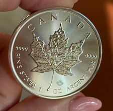 CANADA 1 ONCIA OZ 2022 ARGENTO SILVER PURO 999 FONDI A SPECCHIO UNC