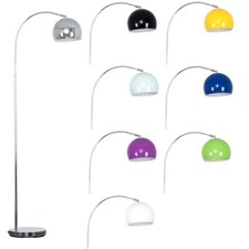 Lampada da pavimento curva luce soggiorno standard retrò paralume a cupola lampadina LED casa