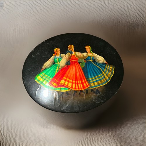 Vintage signed black lidded - vintage,