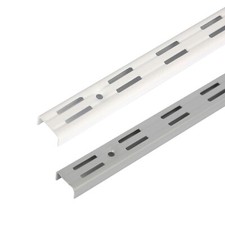 Cremagliera Reggimensole 2 mt Argento o Bianco Per Scaffalature Mensole