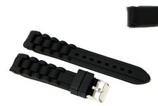 Cinturino in silicone nero per orologio ansa curva 18mm compatibile nautica 3