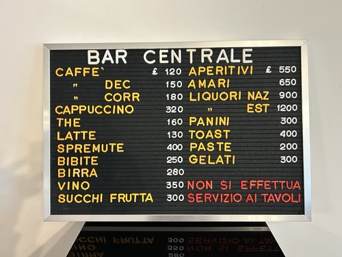 Listino prezzi bar vintage - listino,