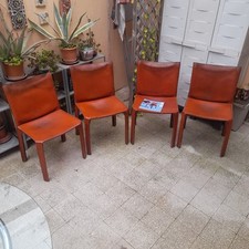 SET DI 4 SEDIE PELLE 412 CAB MARIO BELLINI PER CASSINA DESIGN MODERNARIATO 1977
