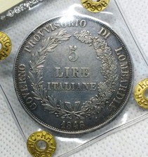 5 Lire 1848 BB+ Argento- Governo Provvisorio Di Lombardia