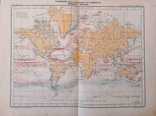 Stampa antica PLANISFERO CON