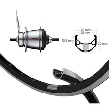 ruota posteriore completa 28 x 1,75 rigida x-star 19 7v freno a contropedale ner