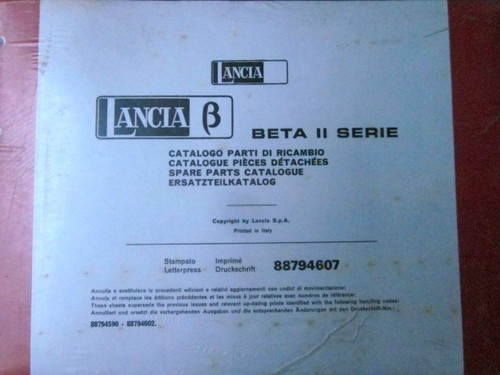 Lancia beta serie catalogo - ii,